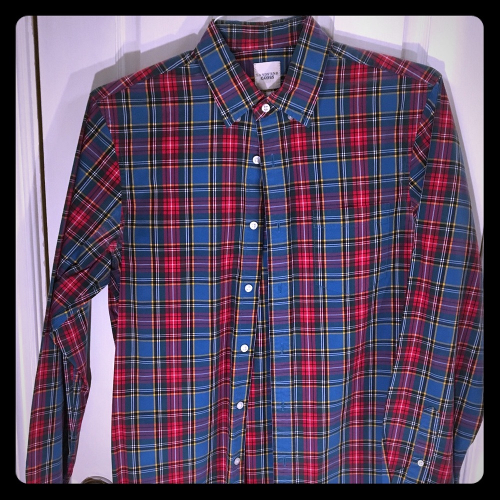 Lands End Canvas plaid shirt